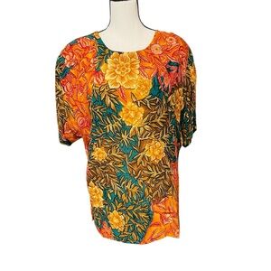 Options by Worthington Floral Print Women's Top